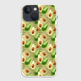 Чехол для iPhone 13 mini с принтом Веган Авокадо узор в Курске,  |  | avocado | based | food | plant | vegan | vegetable | авокадо | веган | диета | для девочек | для фитнеса | женская | зож | кето | кето диета | купить | мужская | растения | с авокадо | с надписью | с принтом | фитнес