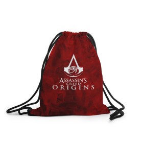 Рюкзак-мешок 3D с принтом Assassin’s Creed Origins в Курске, 100% полиэстер | плотность ткани — 200 г/м2, размер — 35 х 45 см; лямки — толстые шнурки, застежка на шнуровке, без карманов и подкладки | 