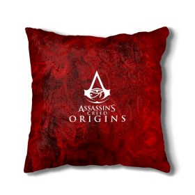 Подушка 3D с принтом Assassin’s Creed Origins в Курске, наволочка – 100% полиэстер, наполнитель – холлофайбер (легкий наполнитель, не вызывает аллергию). | состоит из подушки и наволочки. Наволочка на молнии, легко снимается для стирки | 