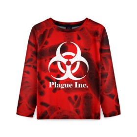 Детский лонгслив 3D с принтом PLAGUE INC. в Курске, 100% полиэстер | длинные рукава, круглый вырез горловины, полуприлегающий силуэт
 | molecule | plague inc | абстракция | бактерии | вирус | клетки | медицина | микробы | молекулы | наука | нейрон | нейроны | планета | текстура | текстуры | формула