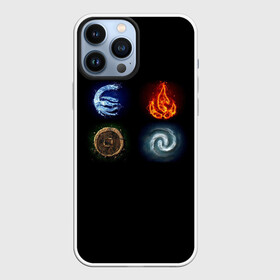 Чехол для iPhone 13 Pro Max с принтом 4 элемента. Реалистичные логотипы в Курске,  |  | the legend of aang | аанг | аватар | магия | повелитель стихий
