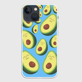 Чехол для iPhone 13 mini с принтом Авокадо паттерн в Курске,  |  | avocado | vegan | vegetarian | авокадо | веган | вегетарианство