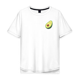 Мужская футболка хлопок Oversize с принтом Авокадо в Курске, 100% хлопок | свободный крой, круглый ворот, “спинка” длиннее передней части | avocado | vegan | vegetarian | авокадо | веган | вегетарианство