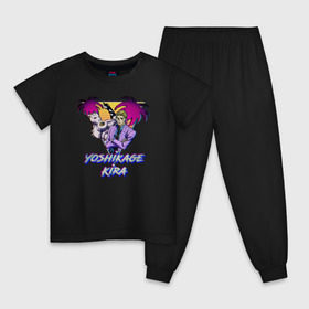 Детская пижама хлопок с принтом Кира Йошикаге и Killer Queen в Курске, 100% хлопок |  брюки и футболка прямого кроя, без карманов, на брюках мягкая резинка на поясе и по низу штанин
 | 