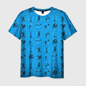 Мужская футболка 3D с принтом PORTAL в Курске, 100% полиэфир | прямой крой, круглый вырез горловины, длина до линии бедер | aperture laboratories | glados | portal | portal 2 | valve | гладос | портал | портал 2 | челл