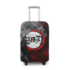 Чехол для чемодана 3D с принтом Japanese hierogliphes Steam в Курске, 86% полиэфир, 14% спандекс | двустороннее нанесение принта, прорези для ручек и колес | demon slayer | demon slayer: kimetsu no yaiba | kimetsu | kimetsu no yaiba | nezuko | slayer | tanjiro | клинок рассекающий демонов | незуко | танджиро | шинобу кочо