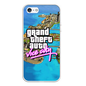 Чехол для iPhone 5/5S матовый с принтом GRAND THEFT AUTOVICE CITY в Курске, Силикон | Область печати: задняя сторона чехла, без боковых панелей | Тематика изображения на принте: grand theft auto 2 | grand theft auto 3 | grand theft auto v | grand theft auto: san andreas | grand theft auto: vice city | gta 5 | gta online | gta v | город | игры