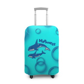 Чехол для чемодана 3D с принтом Рыбки счастья в Курске, 86% полиэфир, 14% спандекс | двустороннее нанесение принта, прорези для ручек и колес | 