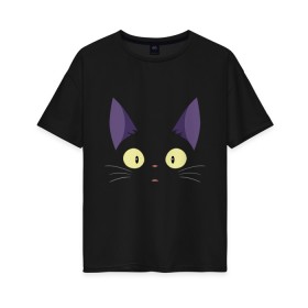 Женская футболка хлопок Oversize с принтом Котик в Курске, 100% хлопок | свободный крой, круглый ворот, спущенный рукав, длина до линии бедер
 | cat | kitten | kitty | киса | кот | котейка | котёнок | кошак | кошка | мяу