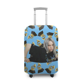 Чехол для чемодана 3D с принтом Billie Eilish Grammy в Курске, 86% полиэфир, 14% спандекс | двустороннее нанесение принта, прорези для ручек и колес | billie | eilish | grammy | айлиш | билли | грэмми