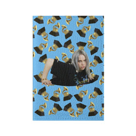 Обложка для паспорта матовая кожа с принтом Billie Eilish Grammy в Курске, натуральная матовая кожа | размер 19,3 х 13,7 см; прозрачные пластиковые крепления | Тематика изображения на принте: billie | eilish | grammy | айлиш | билли | грэмми