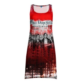 Платье-майка 3D с принтом Three Days Grace в Курске, 100% полиэстер | полуприлегающий силуэт, широкие бретели, круглый вырез горловины, удлиненный подол сзади. | days | grace | three | альтернативный | группа | метал | ню метал | пост гранж | рок | хард рок