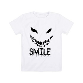 Детская футболка хлопок с принтом Smile в Курске, 100% хлопок | круглый вырез горловины, полуприлегающий силуэт, длина до линии бедер | smile | улыбнись