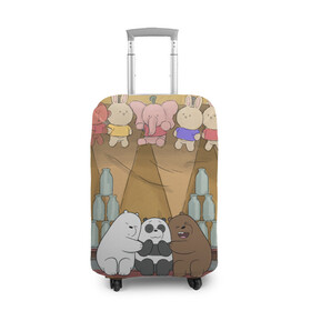 Чехол для чемодана 3D с принтом We Bare Bear в Курске, 86% полиэфир, 14% спандекс | двустороннее нанесение принта, прорези для ручек и колес | grizzly | ice bear | panda | the three bare bears | vdzajul | we bare bears | белый | вся правда о медведях | гризли | панда | правда