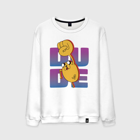 Мужской свитшот хлопок с принтом DUDE в Курске, 100% хлопок |  | adventure time | finn the human | jake the dog | vdzajul | джейк | лич | марселин | ооо | рикардио | снежный король | финн | финн парнишка