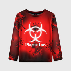 Детский лонгслив 3D с принтом PLAGUE INC. в Курске, 100% полиэстер | длинные рукава, круглый вырез горловины, полуприлегающий силуэт
 | molecule | plague inc | абстракция | бактерии | вирус | клетки | медицина | микробы | молекулы | наука | нейрон | нейроны | планета | текстура | текстуры | формула