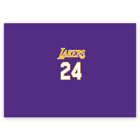 Поздравительная открытка с принтом Los Angeles Lakers / Kobe Brya в Курске, 100% бумага | плотность бумаги 280 г/м2, матовая, на обратной стороне линовка и место для марки
 | Тематика изображения на принте: basketball | espn | kobe | kobe bryant | kobe bryant death | kobe bryant tribute | lakers | los angeles lakers | nba