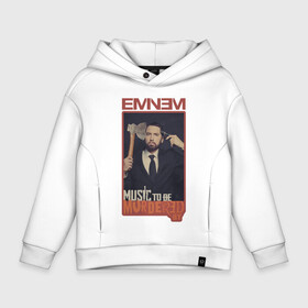 Детское худи Oversize хлопок с принтом Eminem. MTBMB в Курске, френч-терри — 70% хлопок, 30% полиэстер. Мягкий теплый начес внутри —100% хлопок | боковые карманы, эластичные манжеты и нижняя кромка, капюшон на магнитной кнопке | Тематика изображения на принте: album | eminem | marshall | music | music to be murdered by | rap | альбом | эминем