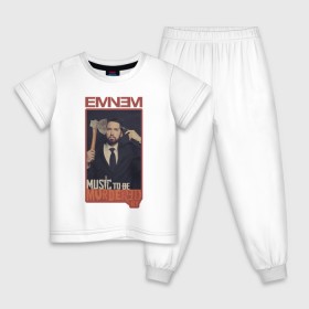 Детская пижама хлопок с принтом Eminem. MTBMB в Курске, 100% хлопок |  брюки и футболка прямого кроя, без карманов, на брюках мягкая резинка на поясе и по низу штанин
 | Тематика изображения на принте: album | eminem | marshall | music | music to be murdered by | rap | альбом | эминем