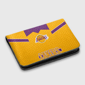Картхолдер с принтом с принтом Los Angeles Lakers  в Курске, натуральная матовая кожа | размер 7,3 х 10 см; кардхолдер имеет 4 кармана для карт; | angeles | bryant | kobe | lakers | los | баскетбольный | клуб