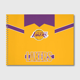Альбом для рисования с принтом Los Angeles Lakers в Курске, 100% бумага
 | матовая бумага, плотность 200 мг. | angeles | bryant | kobe | lakers | los | баскетбольный | клуб
