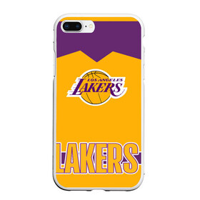 Чехол для iPhone 7Plus/8 Plus матовый с принтом Los Angeles Lakers в Курске, Силикон | Область печати: задняя сторона чехла, без боковых панелей | angeles | bryant | kobe | lakers | los | баскетбольный | клуб
