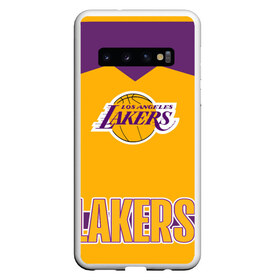 Чехол для Samsung Galaxy S10 с принтом Los Angeles Lakers в Курске, Силикон | Область печати: задняя сторона чехла, без боковых панелей | angeles | bryant | kobe | lakers | los | баскетбольный | клуб