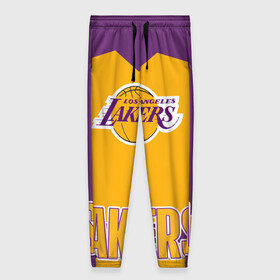 Женские брюки 3D с принтом Los Angeles Lakers  в Курске, полиэстер 100% | прямой крой, два кармана без застежек по бокам, с мягкой трикотажной резинкой на поясе и по низу штанин. В поясе для дополнительного комфорта — широкие завязки | angeles | bryant | kobe | lakers | los | баскетбольный | клуб