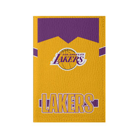 Обложка для паспорта матовая кожа с принтом Los Angeles Lakers  в Курске, натуральная матовая кожа | размер 19,3 х 13,7 см; прозрачные пластиковые крепления | Тематика изображения на принте: angeles | bryant | kobe | lakers | los | баскетбольный | клуб