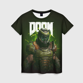 Женская футболка 3D с принтом Doom Eternal в Курске, 100% полиэфир ( синтетическое хлопкоподобное полотно) | прямой крой, круглый вырез горловины, длина до линии бедер | doom | doom 2016 | doom 2020 | doom eternal | doomguy | дум | дум 2020 | дум вечен | дум етернал | дум этернал | думгай