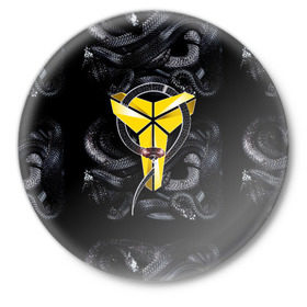 Значок с принтом Los Angeles Lakers(Kobe Bryan) в Курске,  металл | круглая форма, металлическая застежка в виде булавки | angeles | bryant | kobe | lakers | los | баскетбольный | клуб