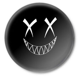 Значок с принтом Смайл в Курске,  металл | круглая форма, металлическая застежка в виде булавки | аниме | смайл | улыбка | хэллоуин