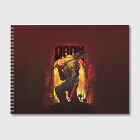 Альбом для рисования с принтом Doom Eternal в Курске, 100% бумага
 | матовая бумага, плотность 200 мг. | doom | doom 2016 | doom 2020 | doom eternal | doomguy | дум | дум 2020 | дум вечен | дум етернал | дум этернал | думгай