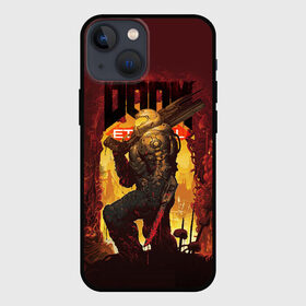 Чехол для iPhone 13 mini с принтом Doom Eternal в Курске,  |  | doom | doom 2016 | doom 2020 | doom eternal | doomguy | дум | дум 2020 | дум вечен | дум етернал | дум этернал | думгай