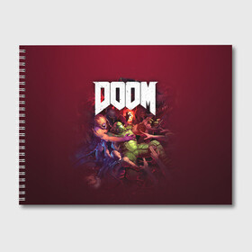 Альбом для рисования с принтом Doom в Курске, 100% бумага
 | матовая бумага, плотность 200 мг. | doom | doom 2016 | doom 2020 | doom eternal | doom slayer | doomguy | doomslayer | дум | дум 2020 | дум вечен | дум етернал | дум этернал | думгай