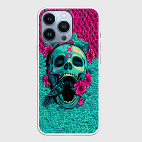 Чехол для iPhone 13 Pro с принтом Неоновый череп в Курске,  |  | 3d | flowers | music | neon | prints | rock | skull | картинки | майки | мем | мода | музыка | неон | прикол | принты | рок | стиль | тренд | футболки | цветы | череп | яркие | яркость