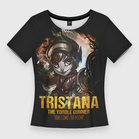 Женская футболка 3D Slim с принтом Tristana в Курске,  |  | jinx | kda | league | lol | moba | pentakill | riot | rise | rus | skins | варвик | варус | воин | легенд | лига | лол | маг | стрелок | танк | чемпион
