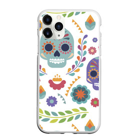 Чехол для iPhone 11 Pro матовый с принтом Мексиканские мотивы в Курске, Силикон |  | день мёртвых. череп | мексика | мексиканский | мексиканское | цветок | цветы | черепа