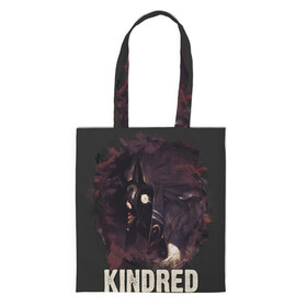 Шоппер 3D с принтом Kindred в Курске, 100% полиэстер | Плотность: 200 г/м2; Размер: 34×35 см; Высота лямок: 30 см | jinx | kda | league | lol | moba | pentakill | riot | rise | rus | skins | варвик | варус | воин | легенд | лига | лол | маг | стрелок | танк | чемпион