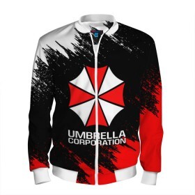 Мужской бомбер 3D с принтом UMBRELLA CORP в Курске, 100% полиэстер | застегивается на молнию, по бокам два кармана без застежек, по низу бомбера и на воротнике - эластичная резинка | ada wong | biohazard | leon | nemesis | project resistance | raccoon city | re2 | resident evil 2 | rpd | stars | umbrella | ада вонг | амбрелла | немесис | ужасы