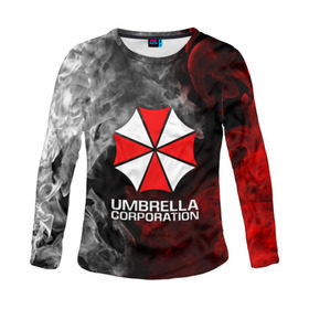 Женский лонгслив 3D с принтом UMBRELLA CORP в Курске, 100% полиэстер | длинные рукава, круглый вырез горловины, полуприлегающий силуэт | ada wong | biohazard | leon | nemesis | project resistance | raccoon city | re2 | resident evil 2 | rpd | stars | umbrella | ада вонг | амбрелла | немесис | ужасы