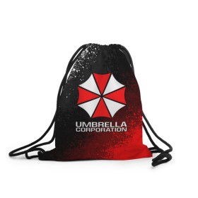 Рюкзак-мешок 3D с принтом UMBRELLA CORP в Курске, 100% полиэстер | плотность ткани — 200 г/м2, размер — 35 х 45 см; лямки — толстые шнурки, застежка на шнуровке, без карманов и подкладки | ada wong | biohazard | leon | nemesis | project resistance | raccoon city | re2 | resident evil 2 | rpd | stars | umbrella | ада вонг | амбрелла | немесис | ужасы