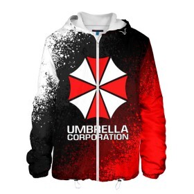 Мужская куртка 3D с принтом UMBRELLA CORP в Курске, ткань верха — 100% полиэстер, подклад — флис | прямой крой, подол и капюшон оформлены резинкой с фиксаторами, два кармана без застежек по бокам, один большой потайной карман на груди. Карман на груди застегивается на липучку | Тематика изображения на принте: ada wong | biohazard | leon | nemesis | project resistance | raccoon city | re2 | resident evil 2 | rpd | stars | umbrella | ада вонг | амбрелла | немесис | ужасы