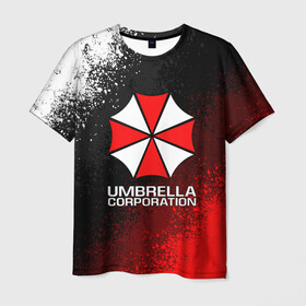 Мужская футболка 3D с принтом UMBRELLA CORP в Курске, 100% полиэфир | прямой крой, круглый вырез горловины, длина до линии бедер | ada wong | biohazard | leon | nemesis | project resistance | raccoon city | re2 | resident evil 2 | rpd | stars | umbrella | ада вонг | амбрелла | немесис | ужасы