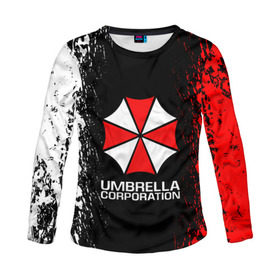 Женский лонгслив 3D с принтом UMBRELLA CORP в Курске, 100% полиэстер | длинные рукава, круглый вырез горловины, полуприлегающий силуэт | ada wong | biohazard | leon | nemesis | project resistance | raccoon city | re2 | resident evil 2 | rpd | stars | umbrella | ада вонг | амбрелла | немесис | ужасы