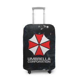 Чехол для чемодана 3D с принтом UMBRELLA CORP в Курске, 86% полиэфир, 14% спандекс | двустороннее нанесение принта, прорези для ручек и колес | 