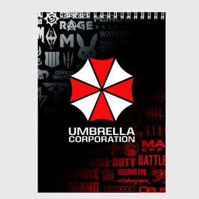 Скетчбук с принтом RESIDENT EVIL (UMBRELLA CORP) в Курске, 100% бумага
 | 48 листов, плотность листов — 100 г/м2, плотность картонной обложки — 250 г/м2. Листы скреплены сверху удобной пружинной спиралью | ada wong | biohazard | leon | nemesis | project resistance | raccoon city | re | re3 | resident evil | resident evil 3 | rpd | stars | umbrella | ада вонг | амбрелла | немезис | ужасы