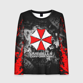 Женский лонгслив 3D с принтом UMBRELLA CORP | АМБРЕЛЛА КОРП в Курске, 100% полиэстер | длинные рукава, круглый вырез горловины, полуприлегающий силуэт | ada wong | biohazard | leon | nemesis | project resistance | raccoon city | re2 | resident evil 2 | rpd | stars | umbrella | ада вонг | амбрелла | немесис | ужасы