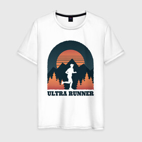 Мужская футболка хлопок с принтом Бег в Курске, 100% хлопок | прямой крой, круглый вырез горловины, длина до линии бедер, слегка спущенное плечо. | forest | run | runner | sunset | бег | для бега | марафон | спорт | фитнес