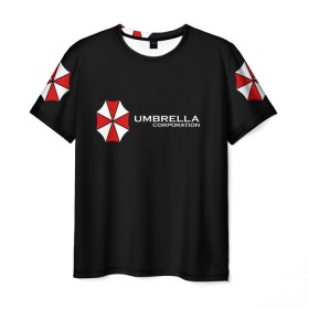 Мужская футболка 3D с принтом Umbrella Corporation в Курске, 100% полиэфир | прямой крой, круглый вырез горловины, длина до линии бедер | апокалипсис | зла | зомби | обитель | твирус